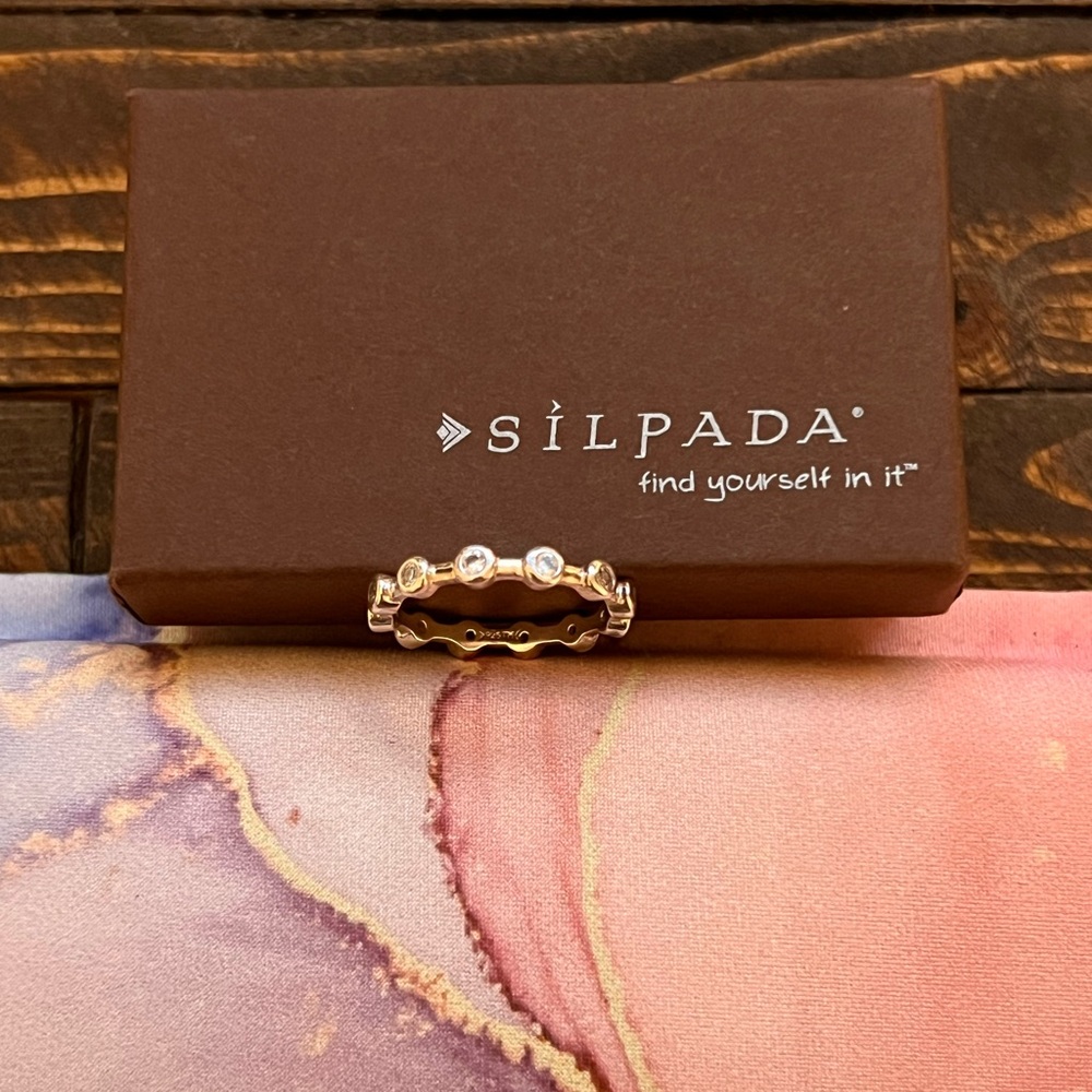 Silpada Sterling Silver Stack Ring Size 7.25 - image 1